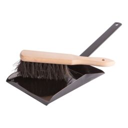 Hammer and Tongs Fireplace Dustpan & Brush Set Black - thumbnail 1