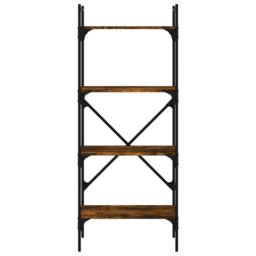 Berkfield Home Decorative Bookcase 4-Tier Smoked Oak 56x31.5x138.5 cm Engineered Wood in Brown - thumbnail 4