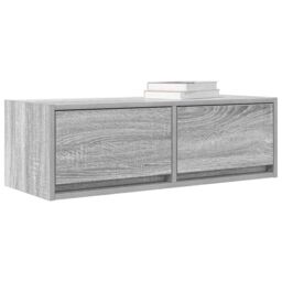 Berkfield Home TV Cabinet Grey Sonoma 80x31x25.5 cm Engineered Wood - thumbnail 4