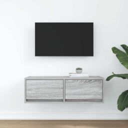 Berkfield Home TV Cabinet Grey Sonoma 80x31x25.5 cm Engineered Wood - thumbnail 3