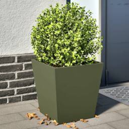 Berkfield Home Garden Planters Olive Green 2 pcs 40x40x40 cm Steel - Size: 40 x 40 x 40 cm - thumbnail 2