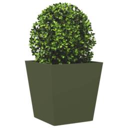 Berkfield Home Garden Planters Olive Green 2 pcs 40x40x40 cm Steel - Size: 40 x 40 x 40 cm - thumbnail 4