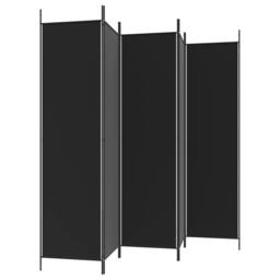 Berkfield Home Durable 5-Panel Room Divider Black 250x200 cm Fabric - thumbnail 5