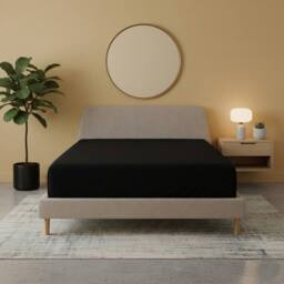 Snug City Flannelette Fitted Sheet Soft Brushed Cotton Bedding Warmth Comfort in Black - Size: King