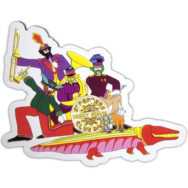 Beatles Yellow Submarine Band On Croc Embossed Fridge Magnet - image 1