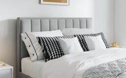 Bedmaster Rhodes Velvet Ottoman Bed & Neptune Spring Mattress in Light Grey - Size: Double - thumbnail 3
