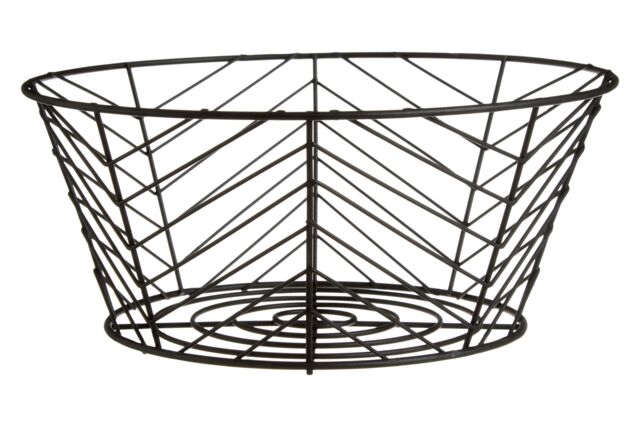 Orsina Black Powder Coated Fruit Basket, Modern Wire Design Bowl For Storing Fresh Fruit, Durable Metal With Matte - image 1