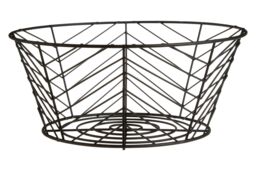 Orsina Black Powder Coated Fruit Basket, Modern Wire Design Bowl For Storing Fresh Fruit, Durable Metal With Matte