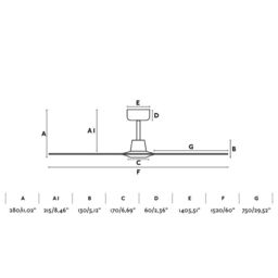 Netlighting Morea Ceiling Fan 152cm Clear Brown 3 Blades - thumbnail 4