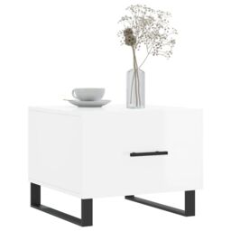 Berkfield Home Coffee Tables 2pcs High Gloss White 50x50x40 cm Engineered Wood - Size: 50 x 50 x 40 cm - thumbnail 3