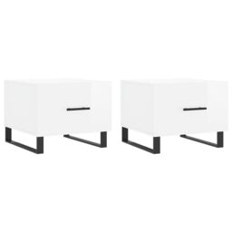 Berkfield Home Coffee Tables 2pcs High Gloss White 50x50x40 cm Engineered Wood - Size: 50 x 50 x 40 cm - thumbnail 2
