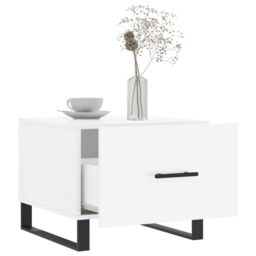 Berkfield Home Coffee Tables 2pcs High Gloss White 50x50x40 cm Engineered Wood - Size: 50 x 50 x 40 cm - thumbnail 4
