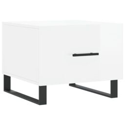 Berkfield Home Coffee Tables 2pcs High Gloss White 50x50x40 cm Engineered Wood - Size: 50 x 50 x 40 cm - thumbnail 5