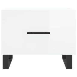 Berkfield Home Coffee Tables 2pcs High Gloss White 50x50x40 cm Engineered Wood - Size: 50 x 50 x 40 cm - thumbnail 6