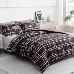 Pamposh Double Brushed Microfibre Duvet Cover Sets in Light Brown - Size: Super King - thumbnail 3