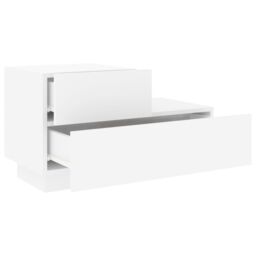 Berkfield Home Bedside Cabinet with LED Lights White 70x36x40.5 cm - thumbnail 6