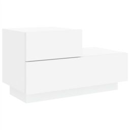 Berkfield Home Bedside Cabinet with LED Lights White 70x36x40.5 cm - thumbnail 5