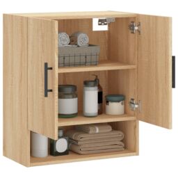 Berkfield Home Wall Cabinet Sonoma Oak 60x31x70 cm Engineered Wood in Brown - Size: 60 x 31 x 70 cm - thumbnail 4