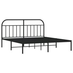 Berkfield Home Metal Bed Frame with Headboard Black 180x200 cm Super King - thumbnail 5