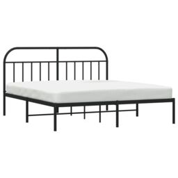 Berkfield Home Metal Bed Frame with Headboard Black 180x200 cm Super King - thumbnail 4