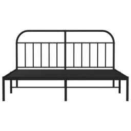 Berkfield Home Metal Bed Frame with Headboard Black 180x200 cm Super King - thumbnail 6