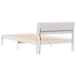 Berkfield Home with LED Strip Lights with Headboard White 90 x 190 cm Solid pine wood - thumbnail 7