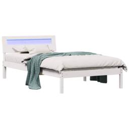 Berkfield Home with LED Strip Lights with Headboard White 90 x 190 cm Solid pine wood - thumbnail 3