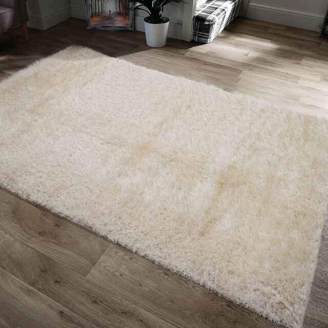 Home Republic Majestic Shaggy Textured Fluffy Rug in Cream - Size: 60 cm x 100 cm - image 1