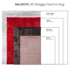 Home Republic Majestic Shaggy Textured Fluffy Rug in Cream - Size: 60 cm x 100 cm - thumbnail 5