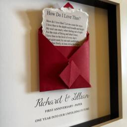 Afewhometruths Personalised 1st Anniversary Gift Romantic Origami Artwork in Black - thumbnail 4