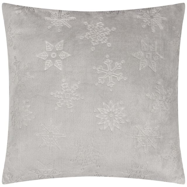 Furn Snowflakes Embossed Cushion in Grey - Size: 50 cm x 50 cm - image 1