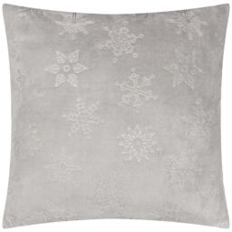 Furn Snowflakes Embossed Cushion in Grey - Size: 50 cm x 50 cm