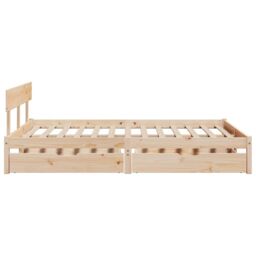 Berkfield Home Bed Frame without Mattress 140x190 cm Solid Wood Pine in Brown - thumbnail 5