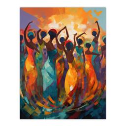 "Artery8 Wall Art Print Abstract Africa Dance African Dancing Painting Rhythm Body Energy Theatre Arts Artwork Poster - Size: W24"" x H32""" - thumbnail 1