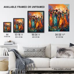 "Artery8 Wall Art Print Abstract Africa Dance African Dancing Painting Rhythm Body Energy Theatre Arts Artwork Poster - Size: W24"" x H32""" - thumbnail 3