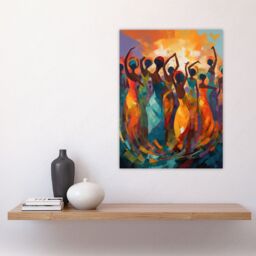 "Artery8 Wall Art Print Abstract Africa Dance African Dancing Painting Rhythm Body Energy Theatre Arts Artwork Poster - Size: W24"" x H32""" - thumbnail 4