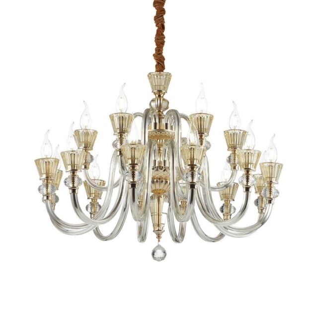 Netlighting Strauss 18 Light Chandelier Rose Gold Finish E14 - image 1