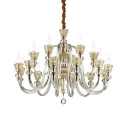 Netlighting Strauss 18 Light Chandelier Rose Gold Finish E14