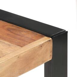 Berkfield Home Dining Table 160x80x75 cm Solid Wood with Sheesham Finish in Brown - Size: 160 x 80 x 75 cm - thumbnail 4