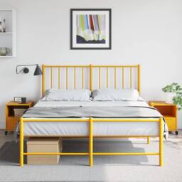 Berkfield Home Stylish Bedside Cabinets 2 pcs Mustard Yellow 36x39x43.5 cm Steel