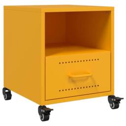 Berkfield Home Stylish Bedside Cabinets 2 pcs Mustard Yellow 36x39x43.5 cm Steel - thumbnail 6