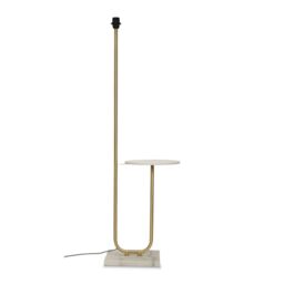 ValueLights Tavel Gold & Marble Floor Lamp Base With Built In Side Table - thumbnail 1