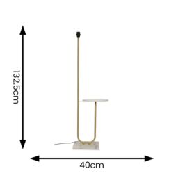 ValueLights Tavel Gold & Marble Floor Lamp Base With Built In Side Table - thumbnail 5