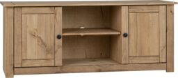 Seconique Panama 2 Door 1 Shelf Flat Screen TV Unit in Light Oak - thumbnail 3