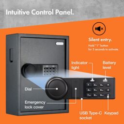 VonHaus 71 Key Wall Mounted Key Safe in Black - thumbnail 3