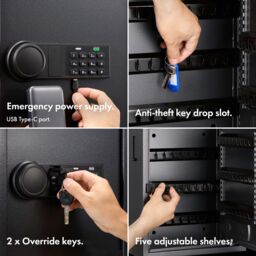 VonHaus 71 Key Wall Mounted Key Safe in Black - thumbnail 6