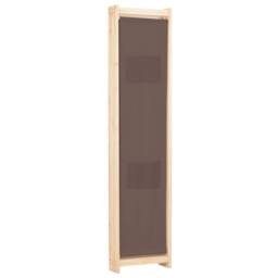 Berkfield Home Stylish 3-Panel Room Divider Brown 120x170x4 cm Fabric - Size: 120 x 170 x 4 cm - thumbnail 4