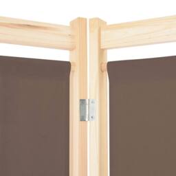 Berkfield Home Stylish 3-Panel Room Divider Brown 120x170x4 cm Fabric - Size: 120 x 170 x 4 cm - thumbnail 5