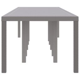 Berkfield Home Garden Table Light Grey 350x100x73 cm Poly Rattan - Size: 350 x 100 x 73 cm - thumbnail 5