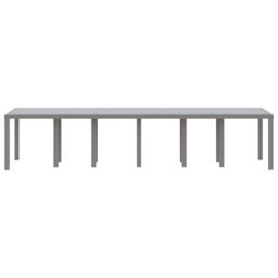 Berkfield Home Garden Table Light Grey 350x100x73 cm Poly Rattan - Size: 350 x 100 x 73 cm - thumbnail 4
